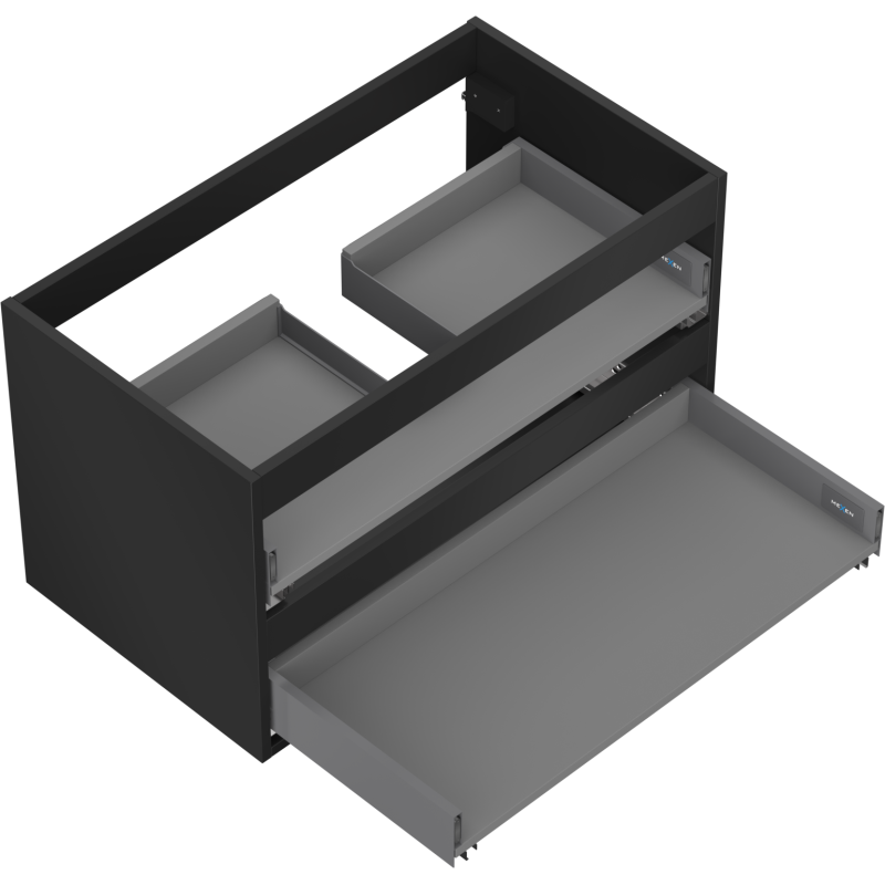 Mexen Box-A cabinet body for vanity 80 cm, 2 drawers, black matte - 91AX0-0800-470-2-71