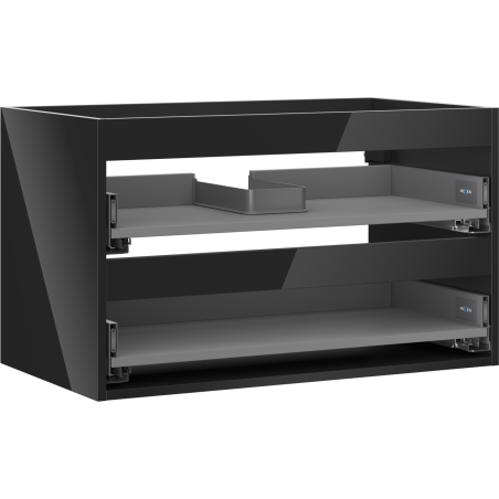 Mexen Box-A vanity cabinet body 80 cm, 2 drawers, black gloss - 91AX0-0800-470-2-70