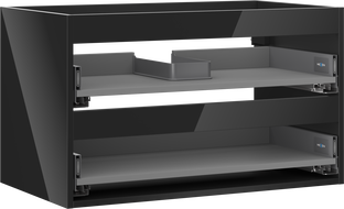 Mexen Box-A vanity cabinet body 80 cm, 2 drawers, black gloss - 91AX0-0800-470-2-70