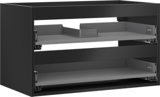 Mexen Box-A cabinet body for vanity 80 cm, 2 drawers, black matte - 91AX0-0800-470-2-71