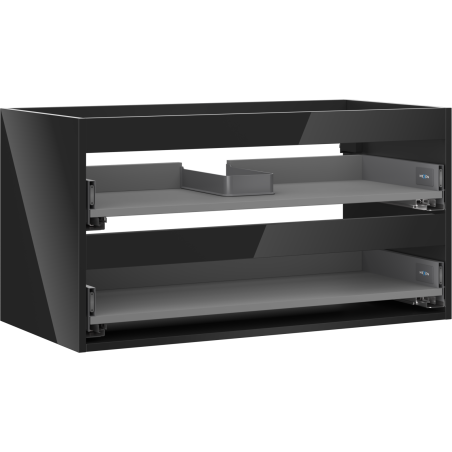 Mexen Box-A cabinet base 90 cm, 2 drawers, black gloss - 91AX0-0900-470-2-70