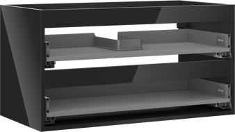 Mexen Box-A cabinet base 90 cm, 2 drawers, black gloss - 91AX0-0900-470-2-70
