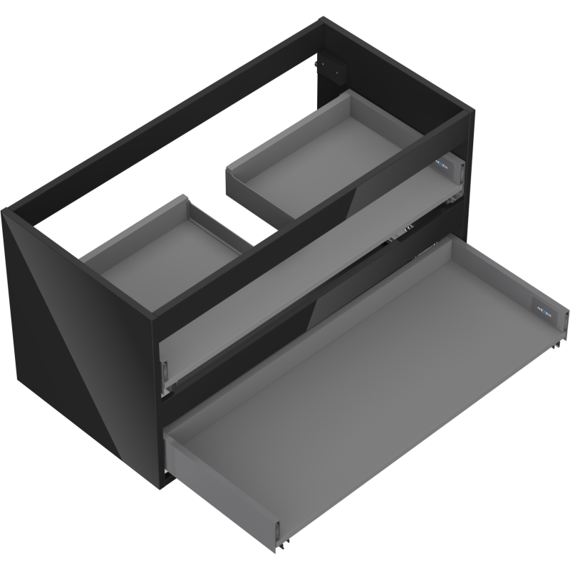 Mexen Box-A cabinet body for washbasin 90 cm, 2 drawers, black gloss - 91AX0-0900-470-2-70