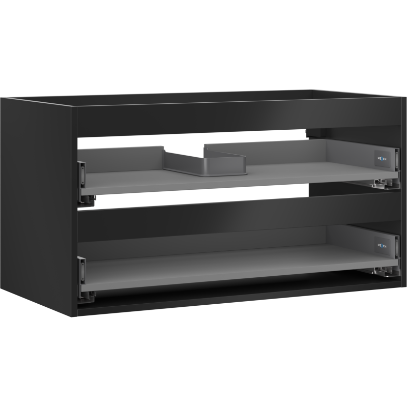 Mexen Box-A vanity cabinet body 90 cm, 2 drawers, black matte - 91AX0-0900-470-2-71