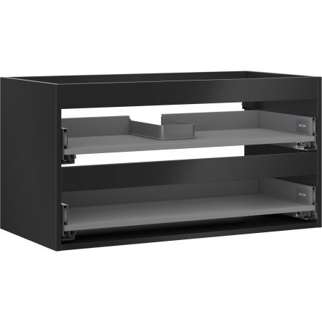 Mexen Box-A vanity cabinet body 90 cm, 2 drawers, black matte - 91AX0-0900-470-2-71