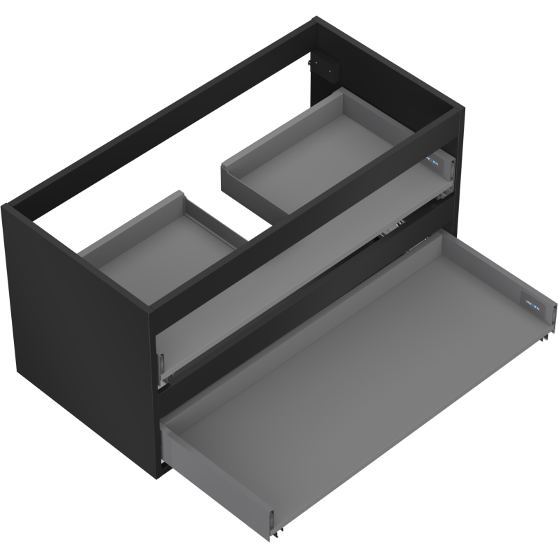 Mexen Box-A vanity cabinet body 90 cm, 2 drawers, black matte - 91AX0-0900-470-2-71