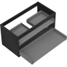 Mexen Box-A vanity cabinet body 90 cm, 2 drawers, matte black - 91AX0-0900-470-2-71