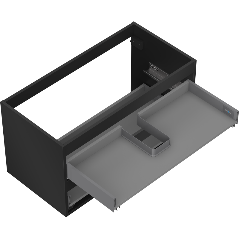 Mexen Box-A vanity cabinet body 90 cm, 2 drawers, black matte - 91AX0-0900-470-2-71