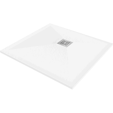 Mexen Stone+ composite square shower tray 100 x 100 cm, white - 44101010