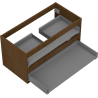Mexen Box-A cabinet under-sink frame 90 cm, 2 drawers, walnut - 91AX0-0900-470-2-86