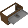 Mexen Box-A cabinet under-sink frame 90 cm, 2 drawers, walnut - 91AX0-0900-470-2-86