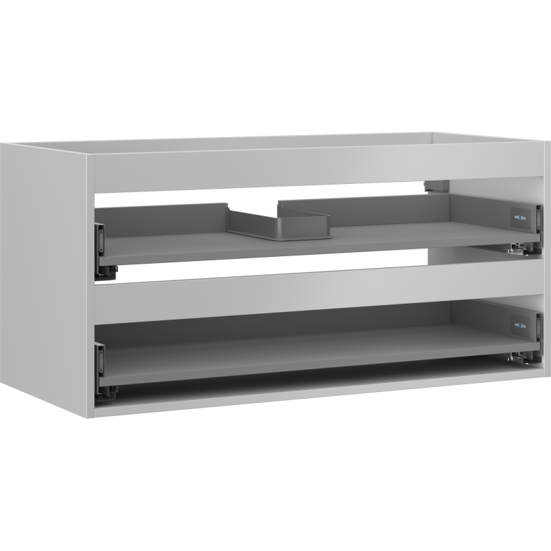 Mexen Box-A cabinet under sink 100 cm, 2 drawers, matte gray - 91AX0-1000-470-2-62
