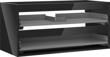 Mexen Box-A cabinet body for under-basin 100 cm, 2 drawers, black gloss - 91AX0-1000-470-2-70