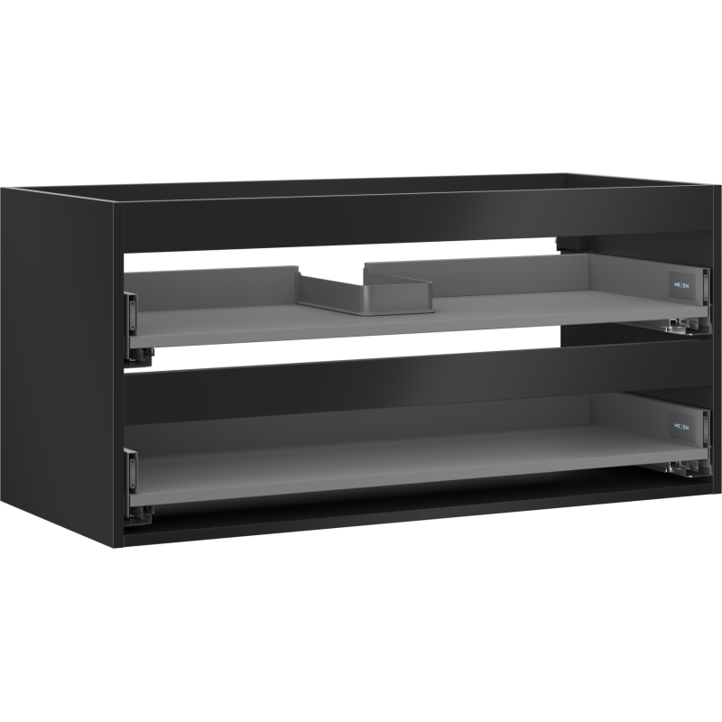 Mexen Box-A cabinet carcass for under-sink unit 100 cm, 2 drawers, matte black - 91AX0-1000-470-2-71