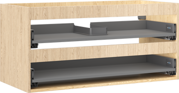 Mexen Box-A cabinet carcass for washbasin 100 cm, 2 drawers, oak - 91AX0-1000-470-2-81