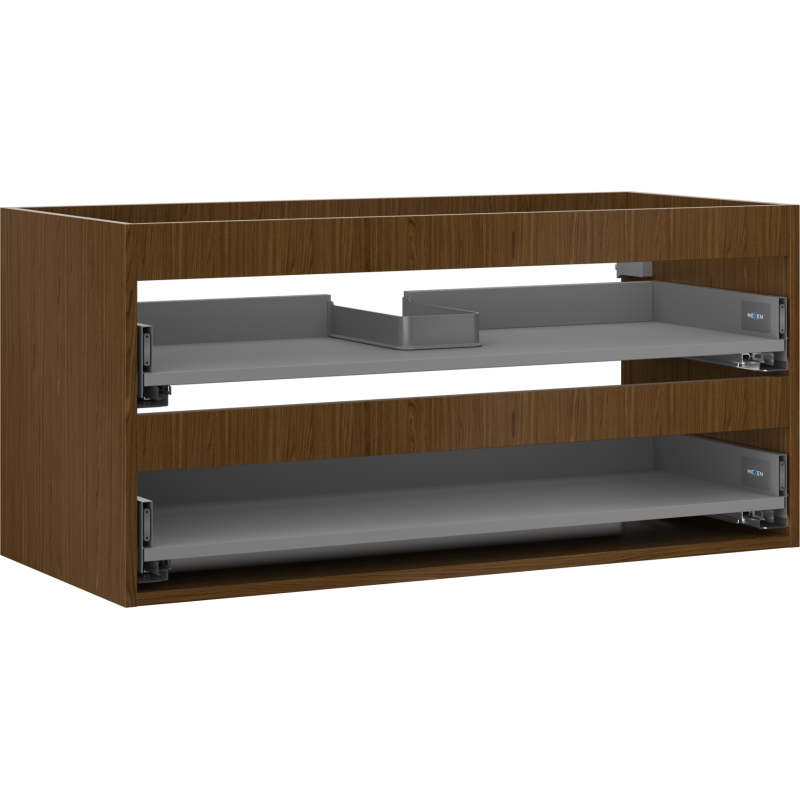 Mexen Box-A 100 cm washbasin cabinet body, 2 drawers, walnut - 91AX0-1000-470-2-86