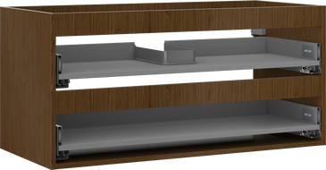 Mexen Box-A 100 cm washbasin cabinet body, 2 drawers, walnut - 91AX0-1000-470-2-86