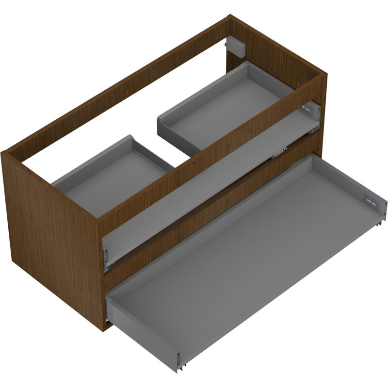 Mexen Box-A 100 cm washbasin cabinet body, 2 drawers, walnut - 91AX0-1000-470-2-86