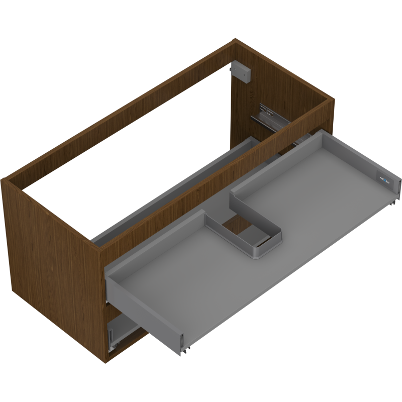 Mexen Box-A 100 cm washbasin cabinet body, 2 drawers, walnut - 91AX0-1000-470-2-86