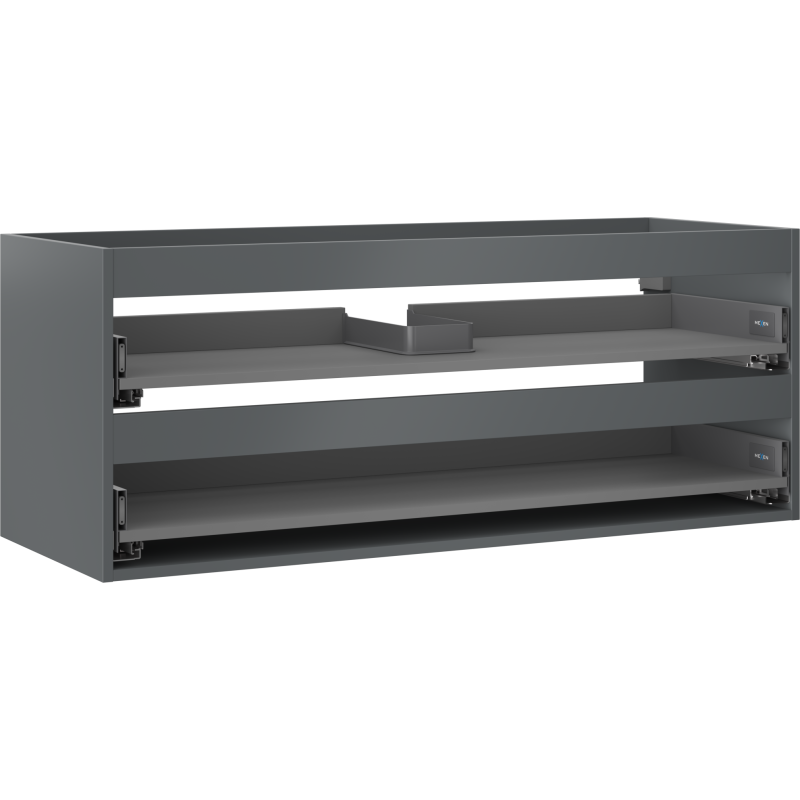 Mexen Box-A cabinet corpus for washbasin 120 cm, 2 drawers, matte graphite - 91AX0-1200-470-2-66