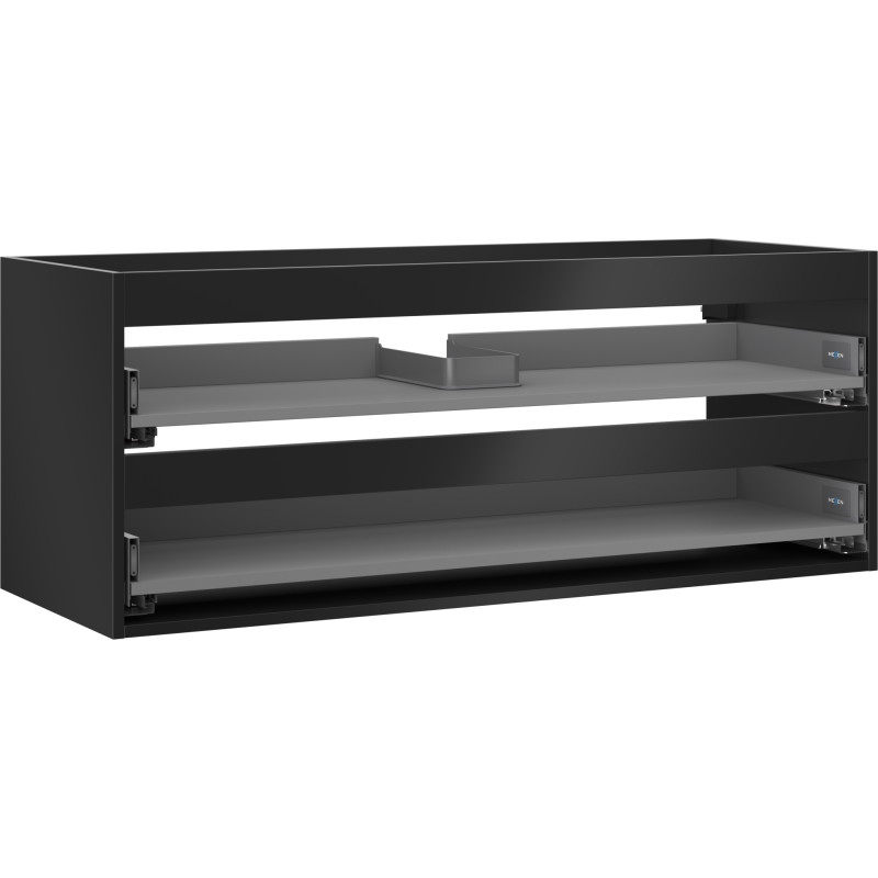 Mexen Box-A cabinet base for under-sink 120 cm, 2 drawers, black matte - 91AX0-1200-470-2-71