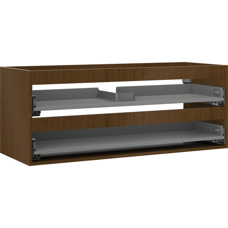 Mexen Box-A vanity unit body 120 cm, 2 drawers, walnut - 91AX0-1200-470-2-86