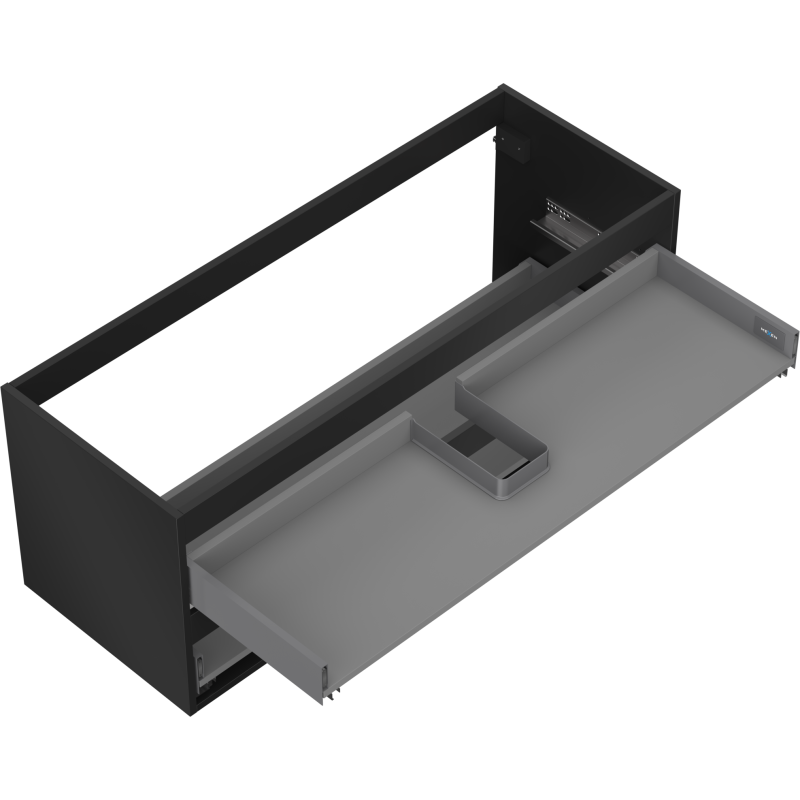 Mexen Box-A Cabinet Body for Washbasin 120 cm, 2 Drawers, Black Matt - 91AX0-1200-470-2-71