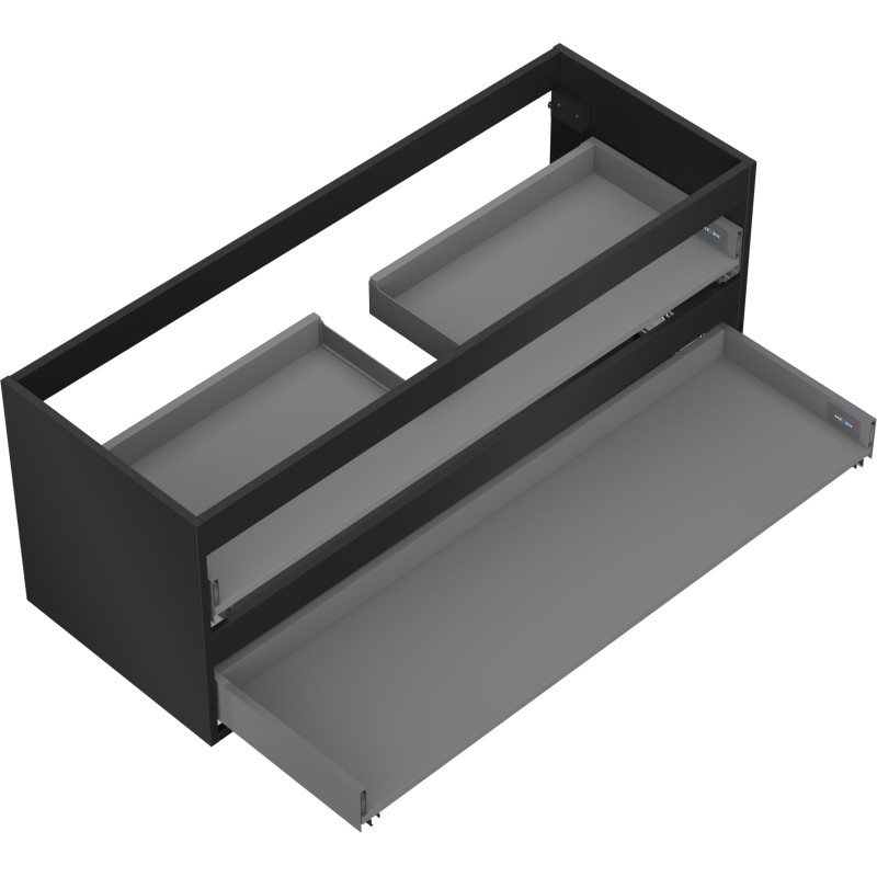 Mexen Box-A cabinet base for under-sink 120 cm, 2 drawers, black matte - 91AX0-1200-470-2-71