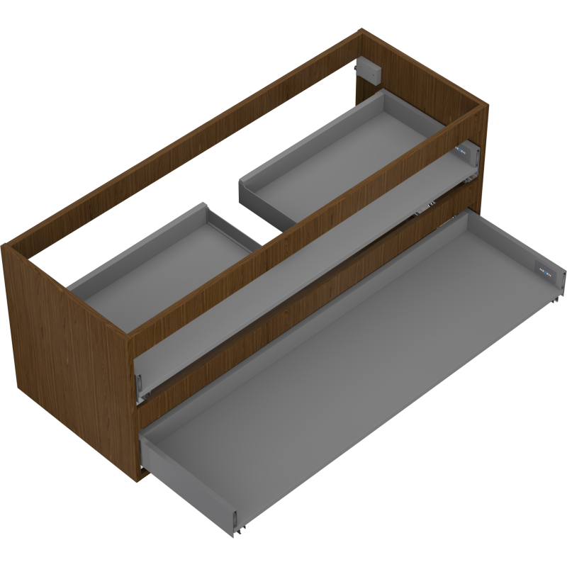 Mexen Box-A vanity unit body 120 cm, 2 drawers, walnut - 91AX0-1200-470-2-86