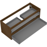 Mexen Box-A cabinet body for washbasin, 120 cm, 2 drawers, walnut - 91AX0-1200-470-2-86
