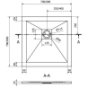 Mexen Stone+ composite square shower tray 70 x 70 cm, gray-concrete - 44617070