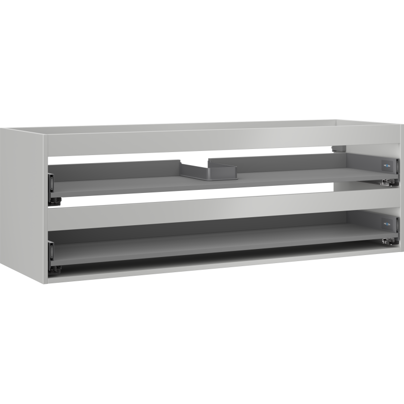 Mexen Box-A Vanity Cabinet Body 140 cm, 2 Drawers, Matte Grey - 91AX0-1400-470-2-62