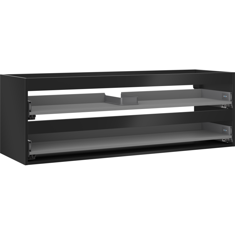 Mexen Box-A cabinet body for washbasin 140 cm, 2 drawers, black matte - 91AX0-1400-470-2-71