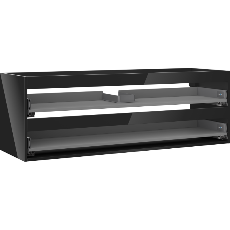 Mexen Box-A cabinet body for washbasin 140 cm, 2 drawers, black gloss - 91AX0-1400-470-2-70
