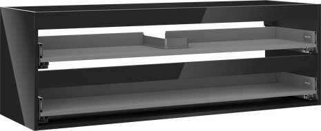 Mexen Box-A cabinet body with 140 cm width, 2 drawers, glossy black - 91AX0-1400-470-2-70