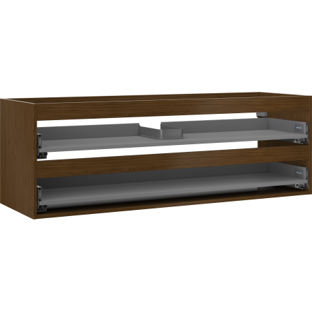Mexen Box-A Vanity Cabinet Base 140 cm, 2 Drawers, Walnut - 91AX0-1400-470-2-86