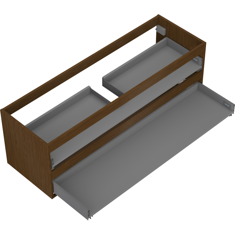 Mexen Box-A vanity unit body 140 cm, 2 drawers, walnut - 91AX0-1400-470-2-86