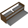 Mexen Box-A Vanity Cabinet Base 140 cm, 2 Drawers, Walnut - 91AX0-1400-470-2-86
