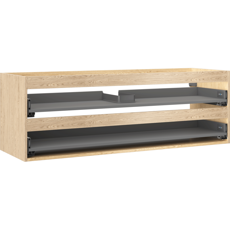 Mexen Box-A base cabinet for washbasin 140 cm, 2 drawers, oak - 91AX0-1400-470-2-81