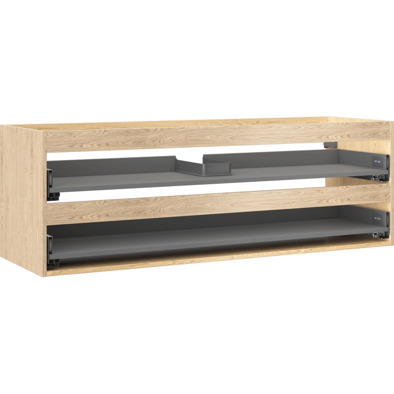Mexen Box-A cabinet carcass 140 cm, 2 drawers, oak - 91AX0-1400-470-2-81
