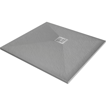 Mexen Stone+ square composite shower tray 70 x 70 cm, Grey-Concrete - 44617070