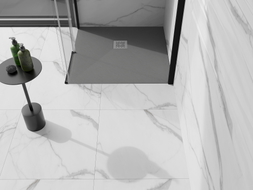 Mexen Stone+ composite square shower tray 80 x 80 cm, gray-concrete - 44618080