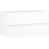 Mexen Rivel 90 cm Bathroom Cabinet, 2 Drawers, Fluted, Matte White - 91A20-09047-2-BFF01