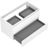 Mexen Rivel 90 cm Bathroom Cabinet, 2 Drawers, Fluted, Matte White - 91A20-09047-2-BFF01