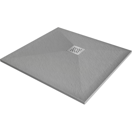 Mexen Stone+ square composite shower tray 80 x 80 cm, Grey-Concrete - 44618080