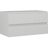 Mexen Rivel bathroom vanity cabinet 90 cm, 2 drawers, fluted, matte gray - 91A20-09047-2-BFF62