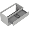 Mexen Rivel bathroom vanity cabinet 90 cm, 2 drawers, fluted, matte gray - 91A20-09047-2-BFF62