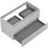 Mexen Rivel bathroom vanity cabinet 90 cm, 2 drawers, fluted, matte gray - 91A20-09047-2-BFF62