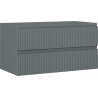 Mexen Rivel bathroom cabinet for under the sink 90 cm, 2 drawers, fluted, matte graphite - 91A20-09047-2-BFF66