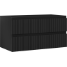 Mexen Rivel bathroom cabinet for under the sink 90 cm, 2 drawers, grooved, matte black - 91A20-09047-2-BFF71